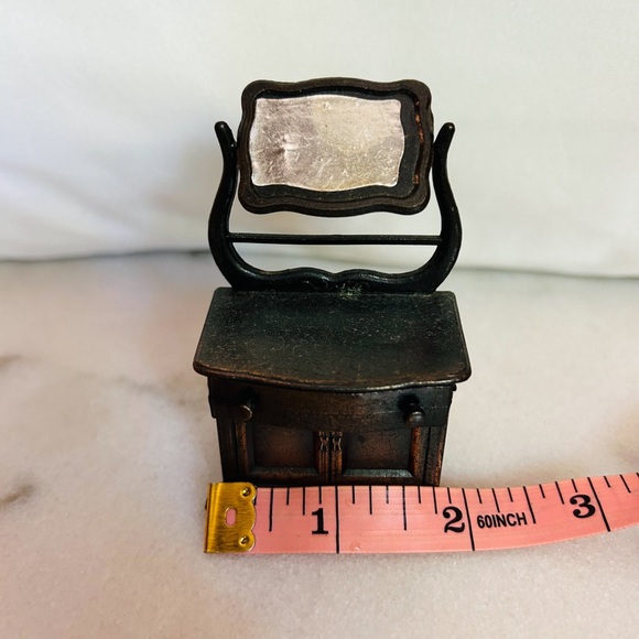 Pencil Sharpener Dresser With Swivel Mirror Die Cast Copper miniature Vintage - Picture 5 of 7